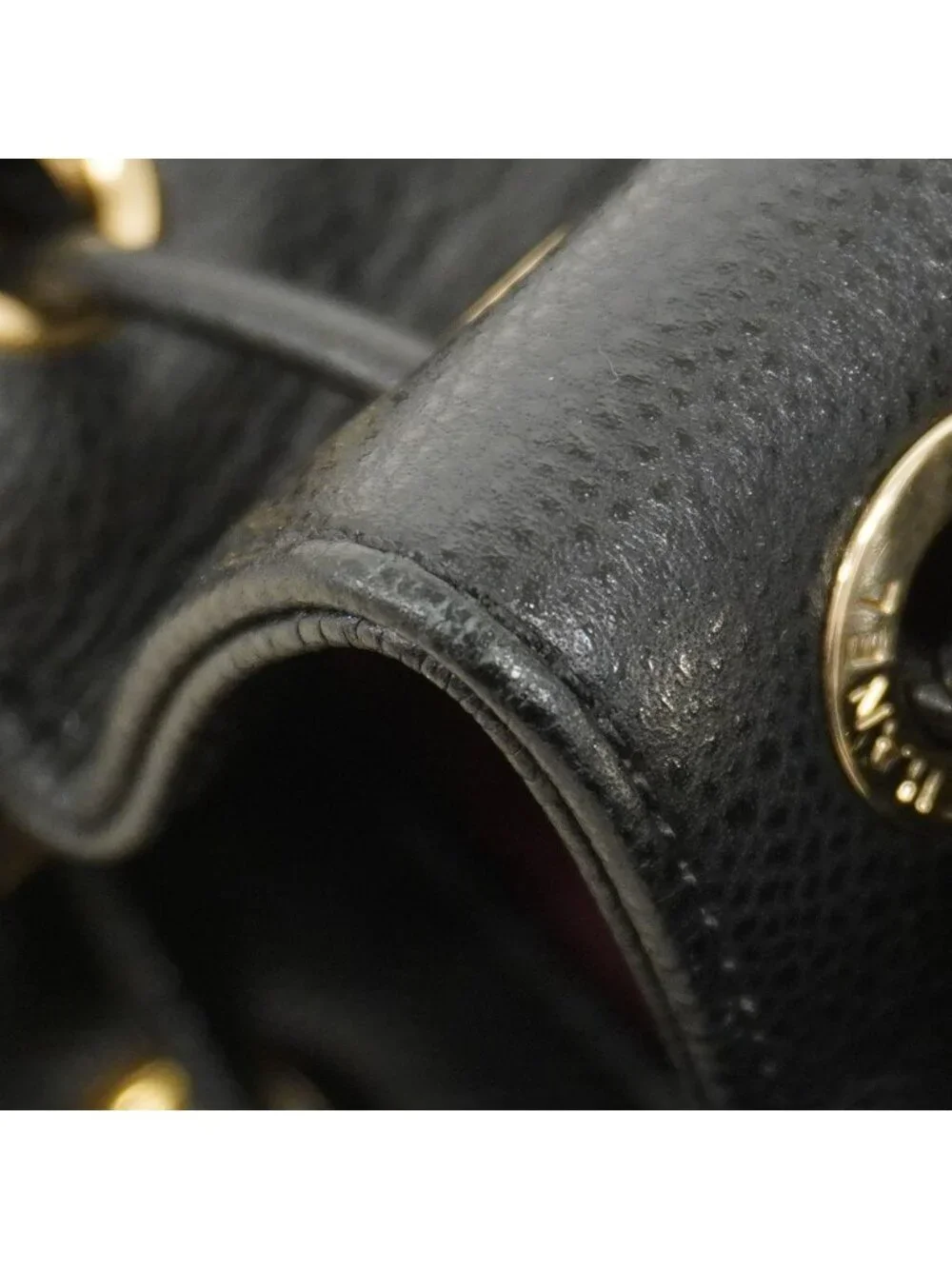 Chanel Shoulder Bag Quilted Caviar Leather Black Champagne Gold